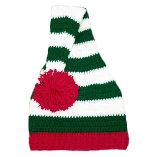 Weihnachtsmütze, gestrickt, Weihnachtsmann-Party, Verkleidung, Neujahr, Bühnenauftritte, Bommelmütze, Familientreffen, Kopfbedeckung, Erwachsene, Partyzubehör von Songelt