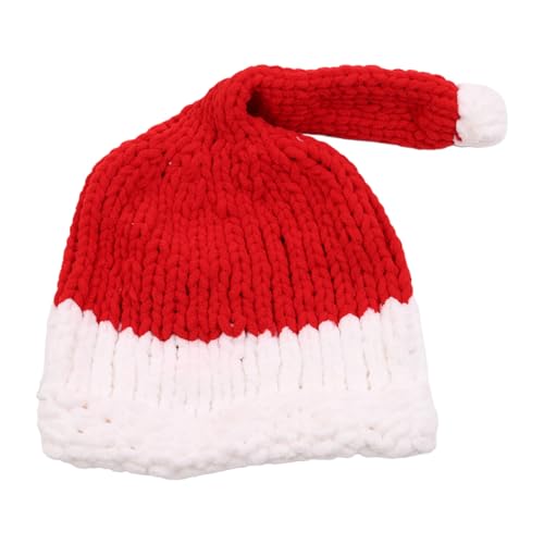 Weihnachtsmütze, gestrickt, Weihnachtsmann-Party, Verkleidung, Neujahr, Bühnenauftritte, Bommelmütze, Familientreffen, Kopfbedeckung, Erwachsene, Partyzubehör von Songelt