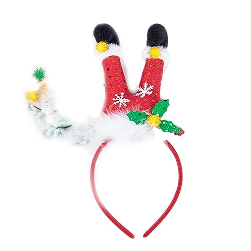 Weihnachtsmütze, pelziger Baum, Haarreifen mit Glitzer, niedlicher Kopfschmuck für Halloween-Partys, Dekoration, Stirnbänder für Mädchen von Songelt