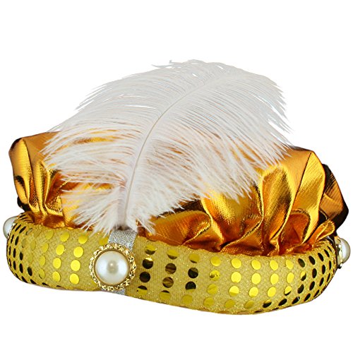 Sonia Originelli Orientalischer Hut Wunderlampe Orient Fasching Karneval Kostüm Farbe Gold von Sonia Originelli