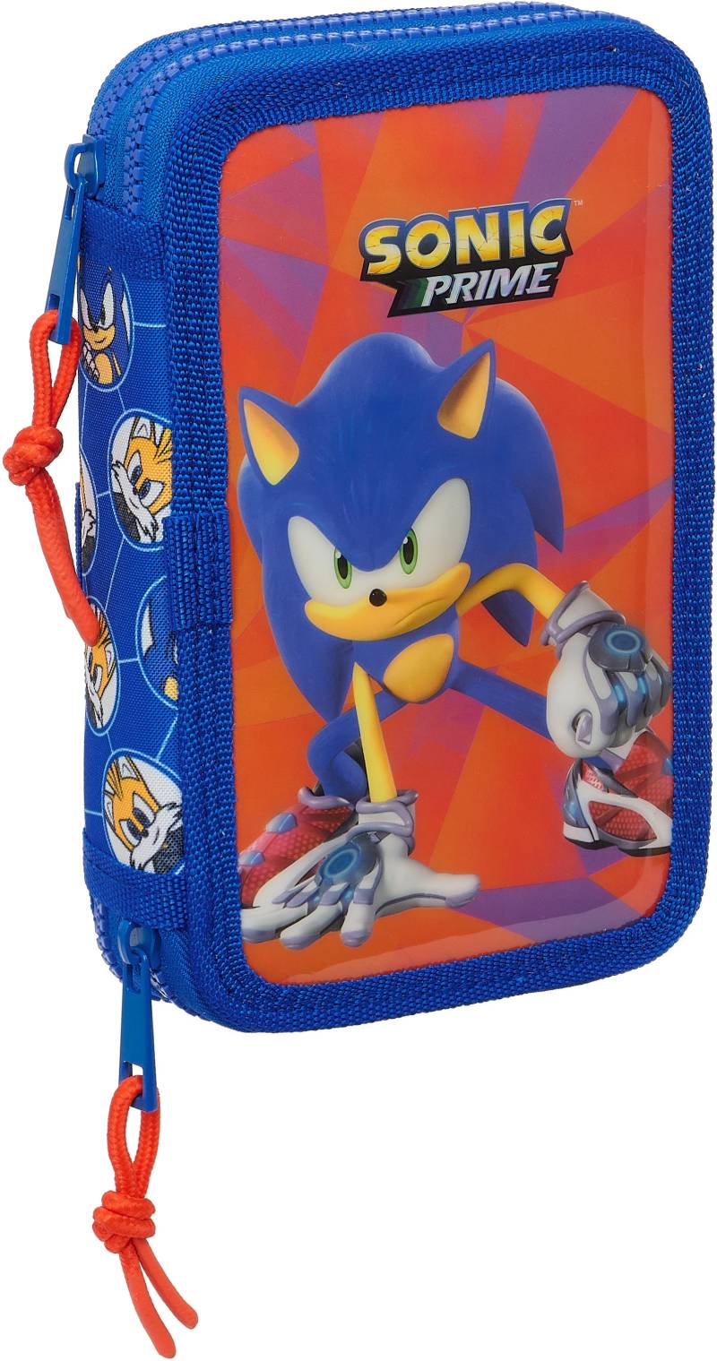Sonic Prime Doppel-Federmäppchen, Blau/Rot von Sonic