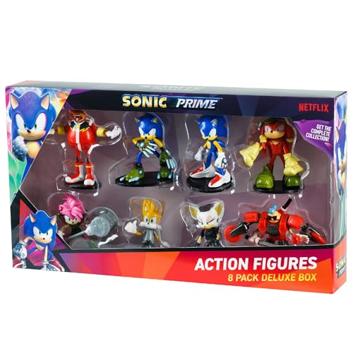 Sonic Prime Toys, 8 Figures Including 2 Rare Hiden Characters, Deluxe Box, Series 1, Randomly Selected, Collect All 16! von Sonic The Hedgehog