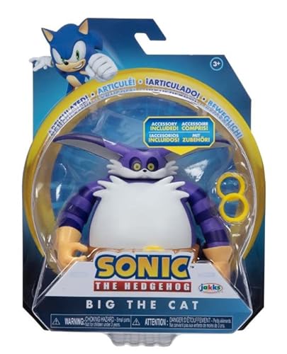 Sonic The Hedgehog 10,2 cm große bewegliche Actionfiguren-Kollektion (wählen Sie Figur) (Big The Cat), (STH2022) von Sonic The Hedgehog