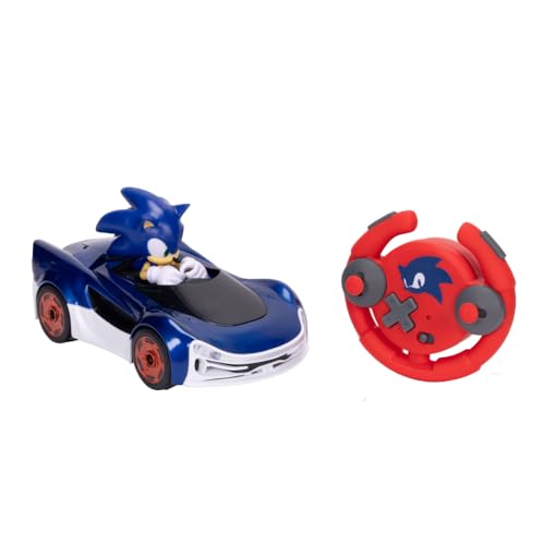 Sonic The Hedgehog - JAKKS Pacific – Ferngesteuertes Fahrzeug Sonic Drift mit Lichteffekten – offizielles Lizenzprodukt des Videospiels – interaktives ferngesteuertes Spielzeug für Kinder Sonic Fans von Sonic The Hedgehog