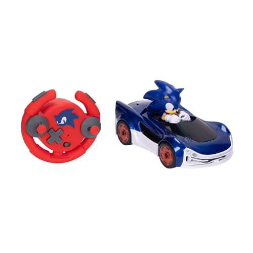 Sonic The Hedgehog - JAKKS Pacific – Ferngesteuertes Fahrzeug Sonic Drift mit Lichteffekten – offizielles Lizenzprodukt des Videospiels – interaktives ferngesteuertes Spielzeug für Kinder Sonic Fans von Sonic The Hedgehog