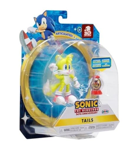 Sonic the Hedgehog 10,2 cm große bewegliche Actionfiguren-Kollektion (Figur wählen) (Schwänze (30. Jahrestag)) von Sonic The Hedgehog