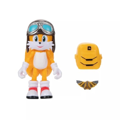 Sonic the Hedgehog 2 Movie – 41498 – Figur mit Gelenken, 10 cm – Tails + Rucksack und Zubehör mit Flügeln von Sonic The Hedgehog