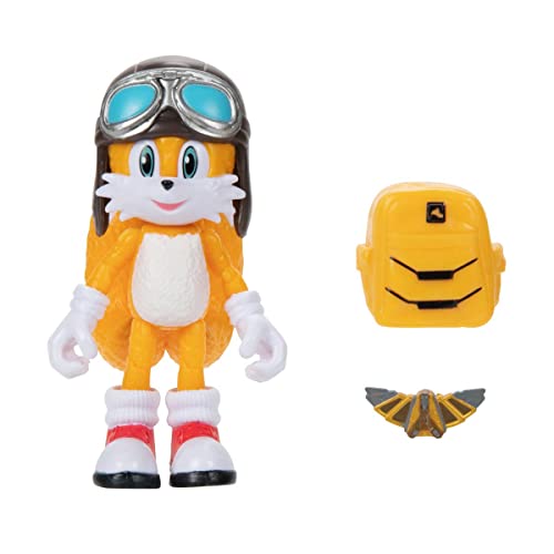 Sonic the Hedgehog 2 Movie – 41498 – Figur mit Gelenken, 10 cm – Tails + Rucksack und Zubehör mit Flügeln von Sonic The Hedgehog