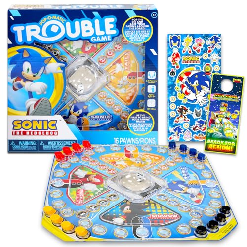Sonic the Hedgehog Pop-Up-Brettspiel – Bündel mit Sonic-Brettspiel für Kinder mit Pop-Up-Würfeln plus Aufklebern, mehr | Sonic The Hedgehog Spiele für Geburtstagsparty von Sonic The Hedgehog