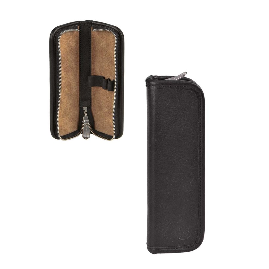 Federmäppchen Leder 16x5cm "Richter" für 3 Stifte schwarz Sonnenleder Federmäppchen Leder 16x5cm "Richter" für 3 Stifte schwarz Sonnenleder von Sonnenleder