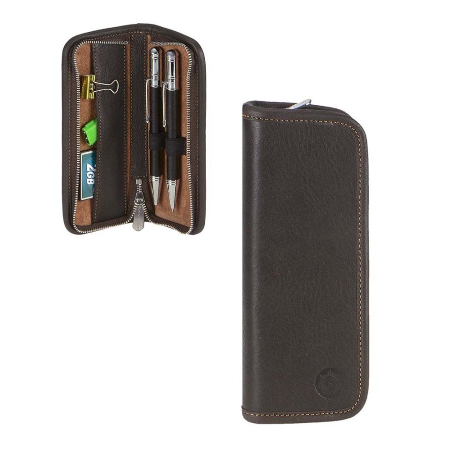 Federmäppchen Leder 17x6cm "Mörike" für 2 Füller mocca Sonnenleder Federmäppchen Leder 17x6cm "Mörike" für 2 Füller mocca Sonnenleder von Sonnenleder