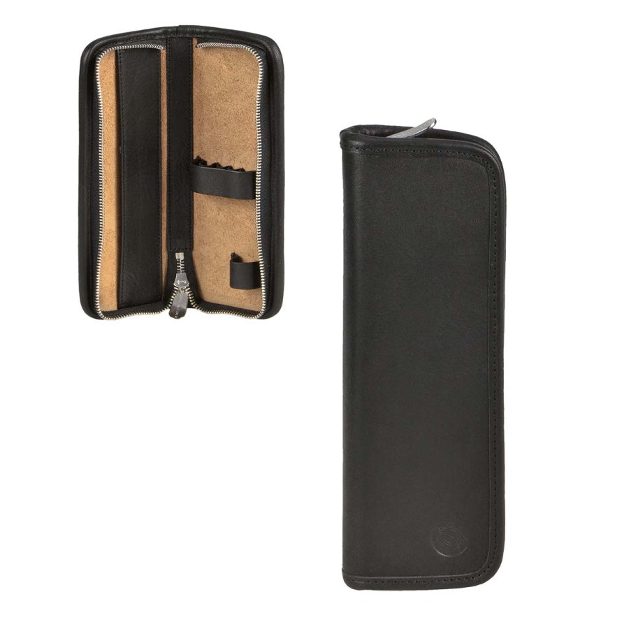 Federmäppchen Leder 19x7cm "Böll" für 5 Stifte schwarz Sonnenleder Federmäppchen Leder 19x7cm "Böll" für 5 Stifte schwarz Sonnenleder von Sonnenleder