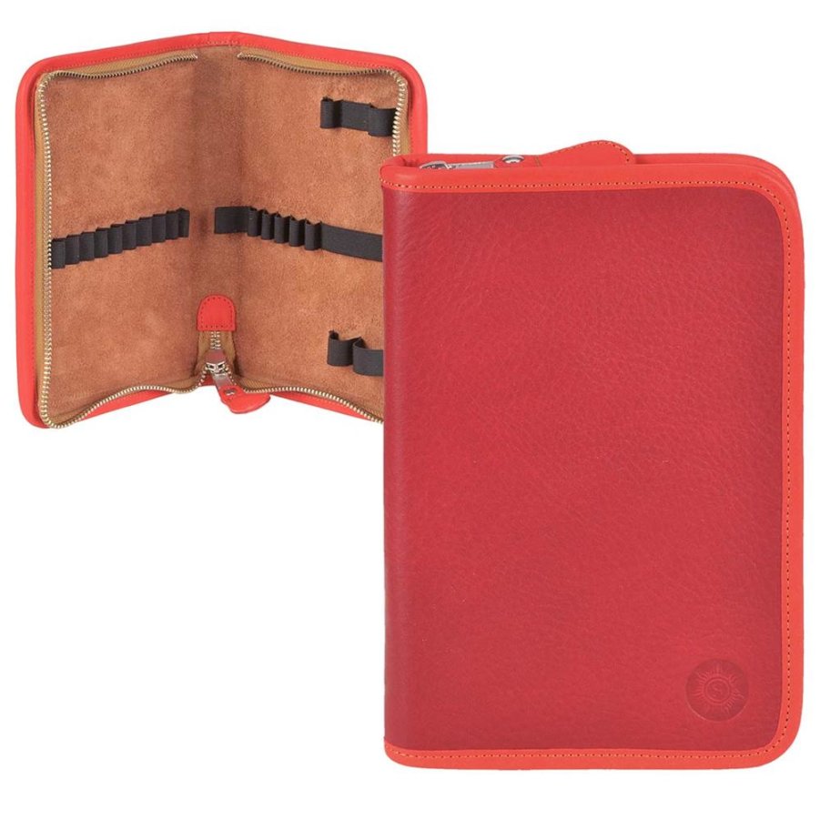 Sonnenleder Federtasche Leder LASSE mit 15 Stiftschlaufen Schüleretui rot/orange Sonnenleder Federtasche Leder LASSE mit 15 Stiftschlaufen Schüleretui rot/orange von Sonnenleder