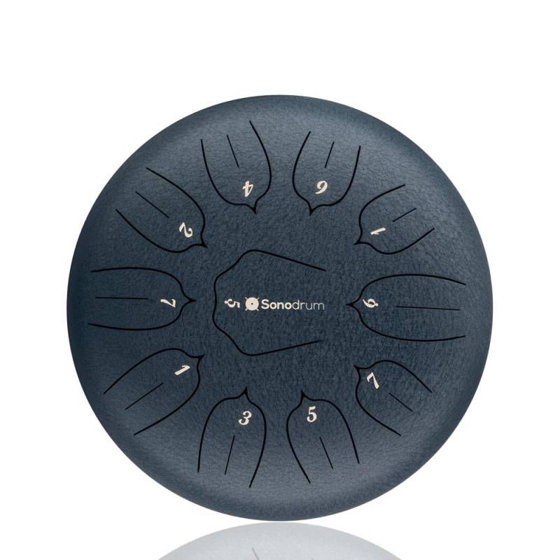 (NEU) Sonodrum Zungentrommel - Tongue Drum - "Standard" - Handgefertigt - 30cm - 11 Zungen - C-Dur, Dunkelblau von Sonodrum