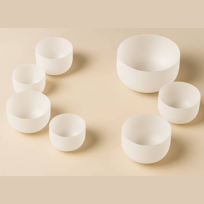 Sonodrum 7er-Set „Energie Spektrum“ – Kristallklangschalen aus Quarzkristall (432 Hz) von Sonodrum