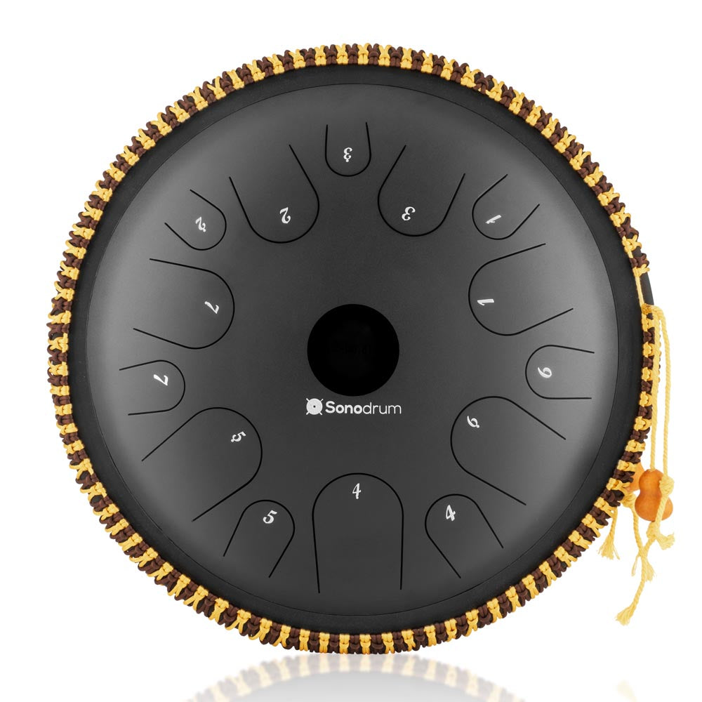 Sonodrum Zungentrommel - Tongue Drum - "Exclusive" - Handgefertigt - 38cm - 14 Zungen - C-Dur, Schwarz Sonodrum Zungentrommel - Tongue Drum - "Exclusive" - Handgefertigt - 38cm - 14 Zungen - C-Dur, Schwarz von Sonodrum