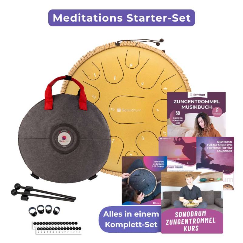 Sonodrum Zungentrommel - Meditations Starter Set, Gold von Sonodrum