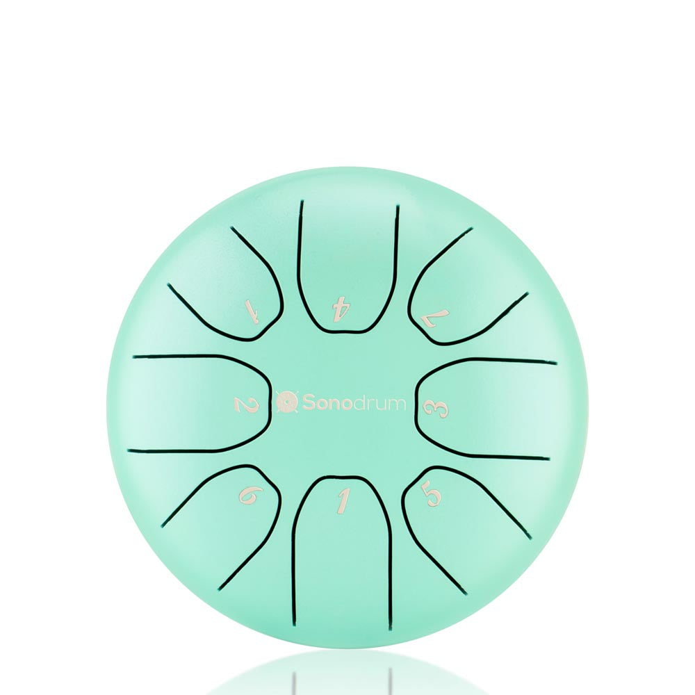 Sonodrum Zungentrommel - "Standard" - Handgefertigt - (14cm / 20cm) - 8 Zungen - C-Dur, Hellblau / 14 cm von Sonodrum