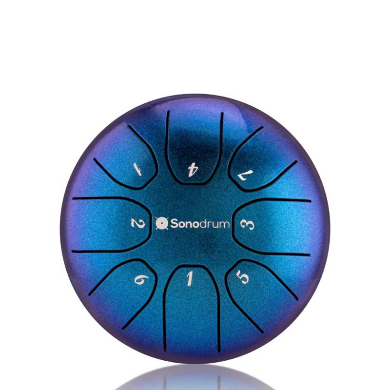 Sonodrum Zungentrommel - "Standard" - Handgefertigt - (14cm / 20cm) - 8 Zungen - C-Dur, Beere / 14 cm von Sonodrum