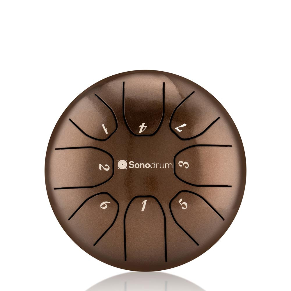 Sonodrum Zungentrommel - Tongue Drum - "Standard" - Handgefertigt - (14cm / 20cm) - 8 Zungen - C-Dur, Bronze / 14 cm von Sonodrum