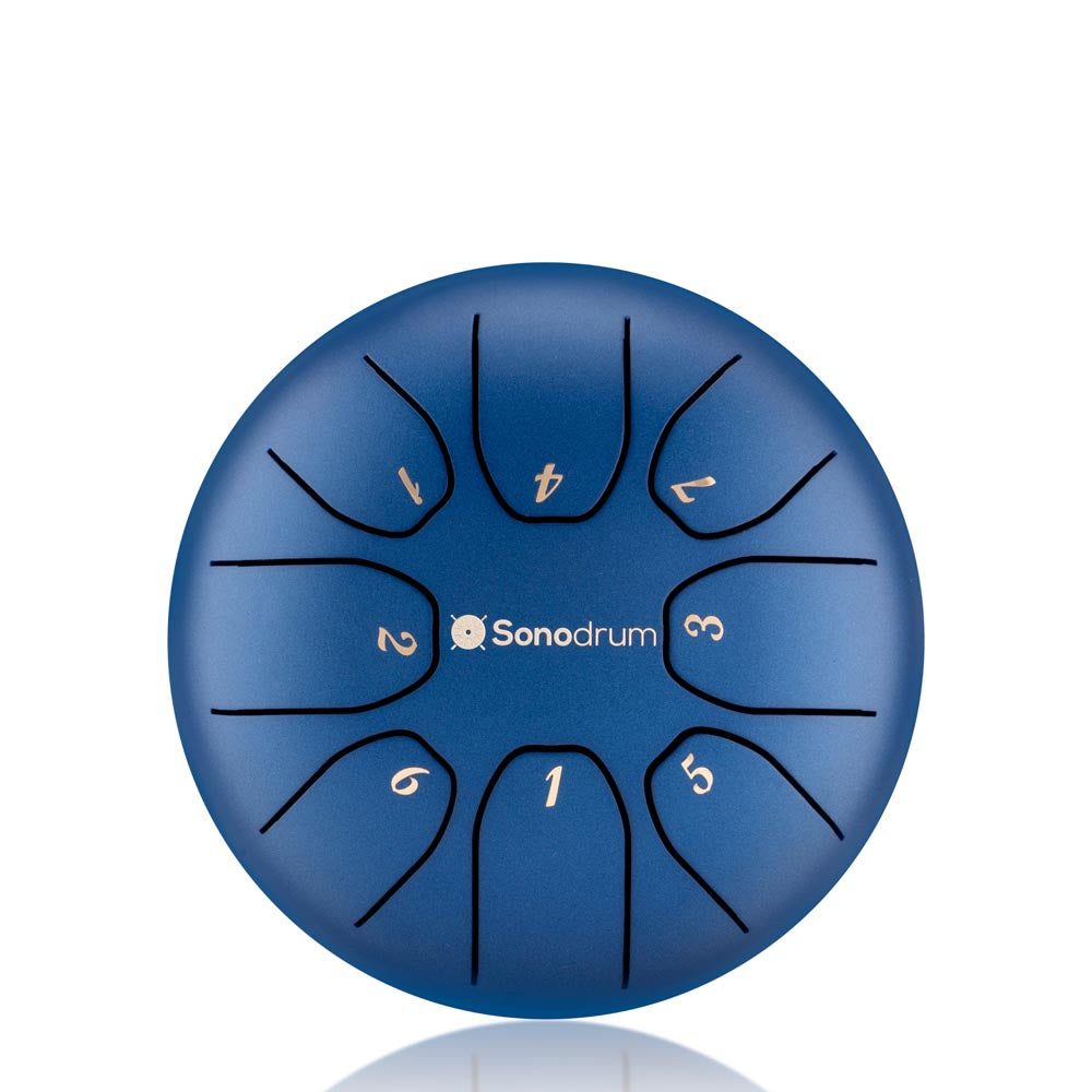 Sonodrum Zungentrommel - Tongue Drum - "Standard" - Handgefertigt - (14cm / 20cm) - 8 Zungen - C-Dur, Dunkelblau / 14 cm von Sonodrum