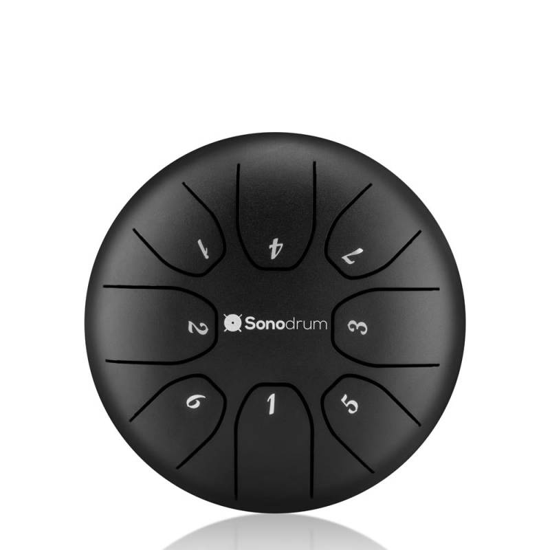 Sonodrum Zungentrommel - "Standard" - Handgefertigt - (14cm / 20cm) - 8 Zungen - C-Dur, Schwarz / 14 cm von Sonodrum