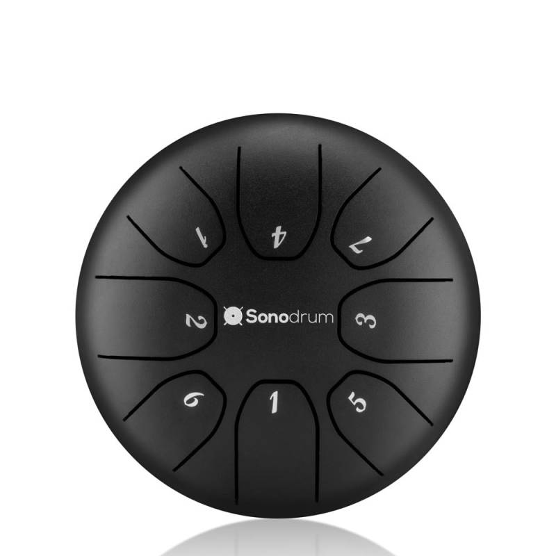 Sonodrum Zungentrommel - "Standard" - Handgefertigt - (14cm / 20cm) - 8 Zungen - C-Dur, Schwarz / 20 cm von Sonodrum