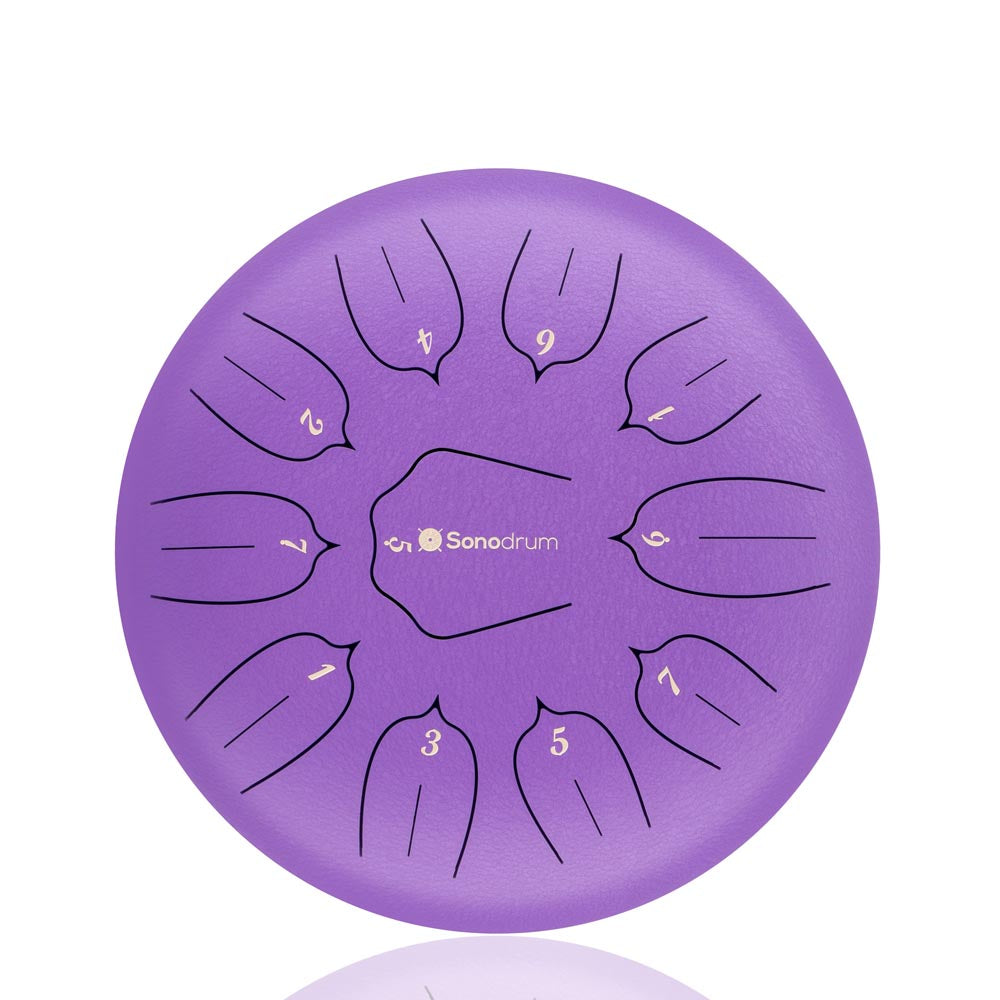 Sonodrum Zungentrommel - "Standard" - Handgefertigt - 30cm - 11 Zungen - D-Dur, Flieder Sonodrum Zungentrommel - "Standard" - Handgefertigt - 30cm - 11 Zungen - D-Dur, Flieder von Sonodrum