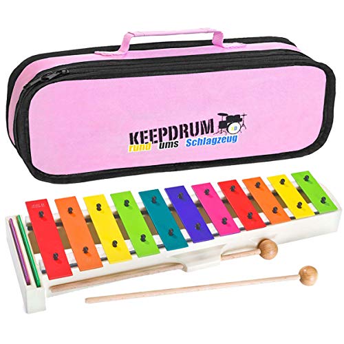 Sonor BWG Boomwhackers Kinder Glockenspiel + keepdrum MB01-PK Tasche Pink von Sonor