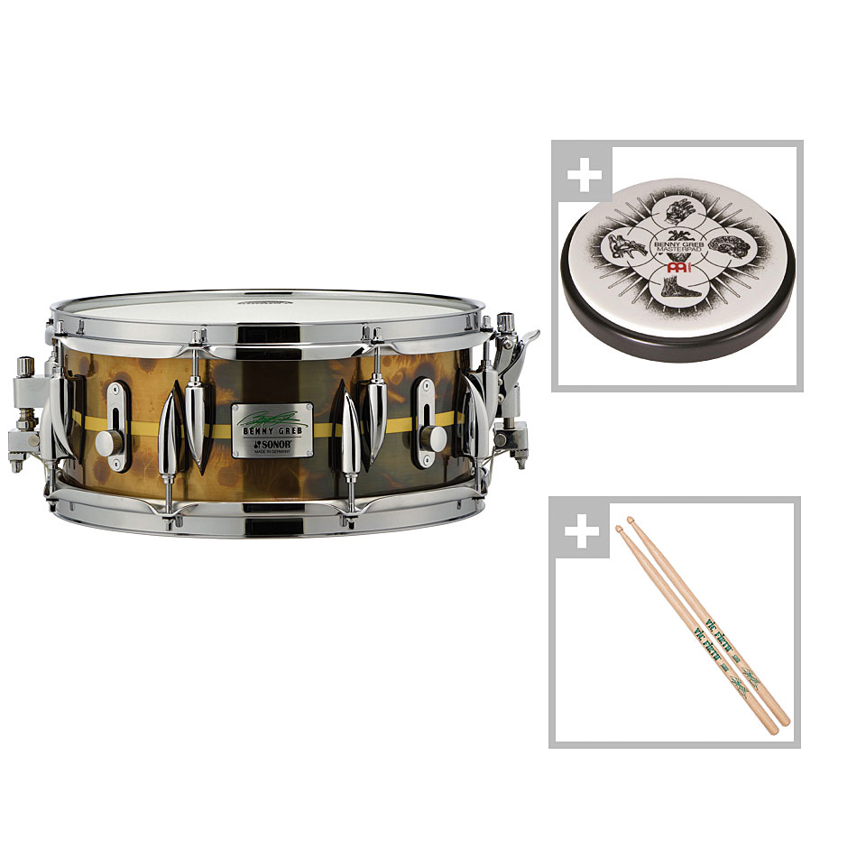 Sonor Benny Greb Signature Brass Snare 2.0 with Practice Pad & Sticks von Sonor