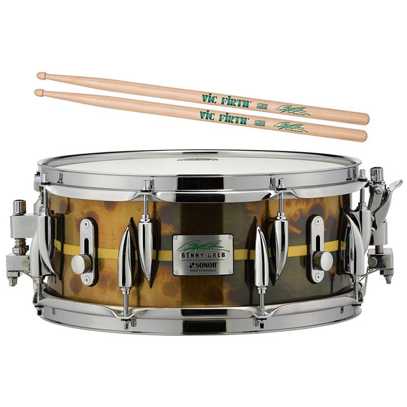 Sonor Benny Greb Signature Brass Snare 2.0 with Sticks Snare Drum von Sonor