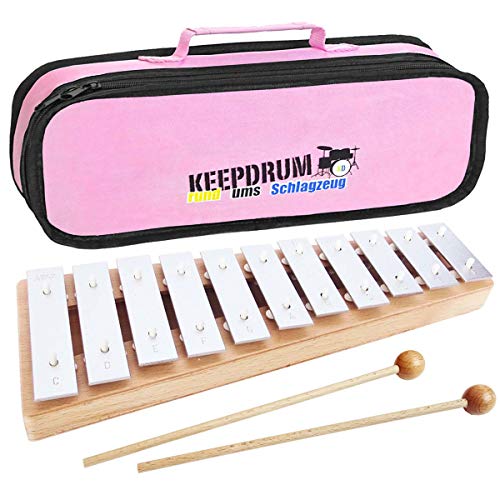 Sonor GP Glockenspiel Xylophon für Kinder Sopran + keepdrum Tasche Pink von Sonor
