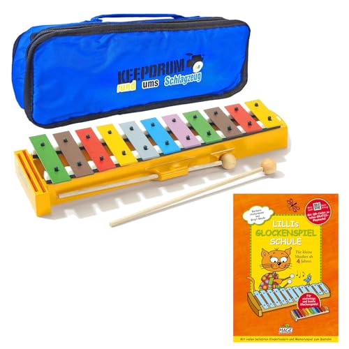 Sonor GS Glockenspiel für Kinder + Lillis Glockenspiel Schule Lernbuch + keepdrum Tasche von Sonor