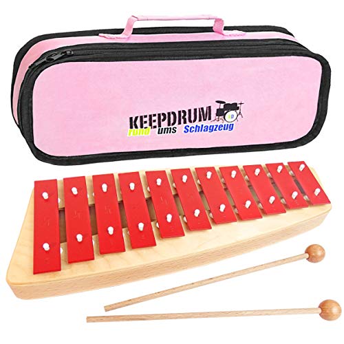 Sonor NG10 Glockenspiel Xylophon für Kinder + keepdrum Tasche Pink von Sonor