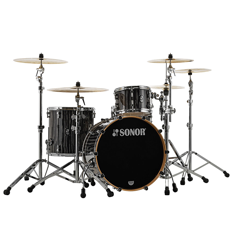 Sonor ProLite 22" Ebony White Stripes 3 Pcs. Shell Set Schlagzeug Sonor ProLite 22" Ebony White Stripes 3 Pcs. Shell Set Schlagzeug von Sonor