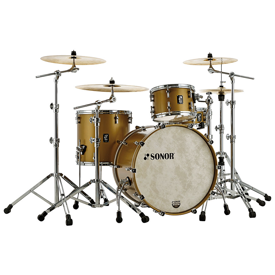 Sonor SQ1 24"/13"/16" Satin Gold Metallic Schlagzeug von Sonor