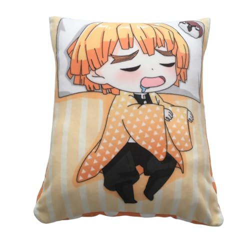 Sonsoke Agatsuma Zenitsu Anime Figur Plüschkissen Manga Cosplay Plüschtier Wurfkissen für Halloween-Dekorationen, Geburtstagsspielzeug 35x25 cm (Agatsuma Zenitsu) von Sonsoke
