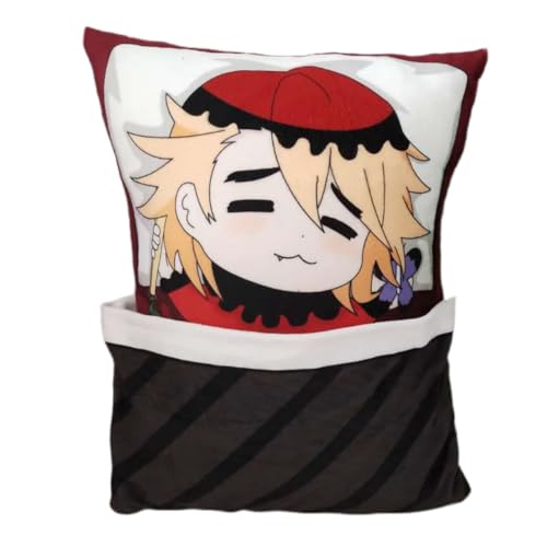 Sonsoke Agatsuma Zenitsu Anime Figur Plüschkissen Manga Cosplay Plüschtier Wurfkissen für Halloween-Dekorationen, Geburtstagsspielzeug 35x25 cm (Douma) von Sonsoke