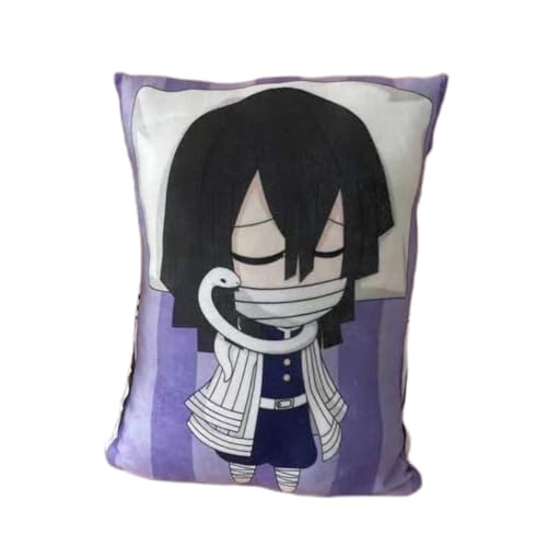 Sonsoke Agatsuma Zenitsu Anime Figur Plüschkissen Manga Cosplay Plüschtier Wurfkissen für Halloween-Dekorationen, Geburtstagsspielzeug 35x25 cm (Iguro Obanai) von Sonsoke