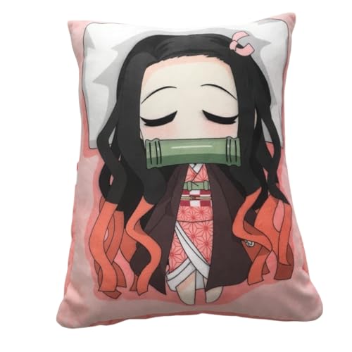 Sonsoke Agatsuma Zenitsu Anime Figur Plüschkissen Manga Cosplay Plüschtier Wurfkissen für Halloween-Dekorationen, Geburtstagsspielzeug 35x25 cm (Kamado Nezuko) von Sonsoke