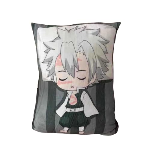 Sonsoke Agatsuma Zenitsu Anime Figur Plüschkissen Manga Cosplay Plüschtier Wurfkissen für Halloween-Dekorationen, Geburtstagsspielzeug 35x25 cm (Shinazugawa Sanemi) von Sonsoke