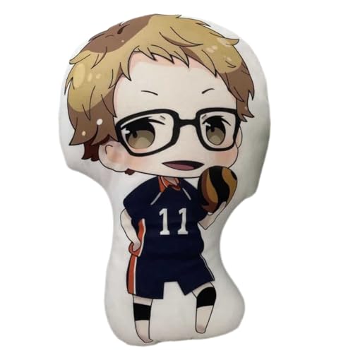 Sonsoke Hinata Shoyo Anime Figur Plüschkissen Manga Cosplay Plüschtier Wurfkissen für Halloween-Dekorationen, Geburtstagsspielzeug 45 cm (Kei Tsukishima 1) von Sonsoke