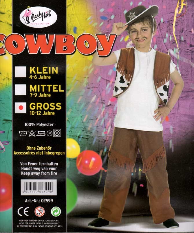 Cowboy Faschingskostüm Gross (10-12 Jahre) von Sonstige