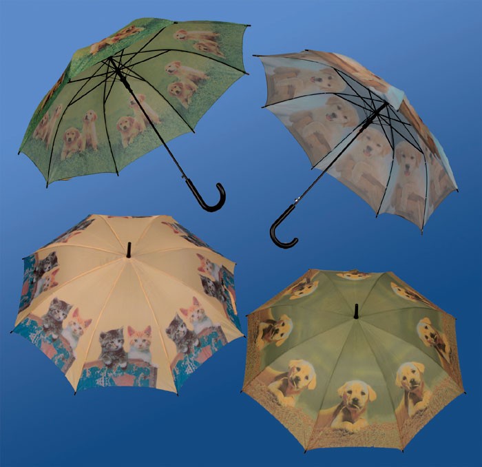 Regenschirm Rundgriff mit süssen Tierkindern von Sonstige
