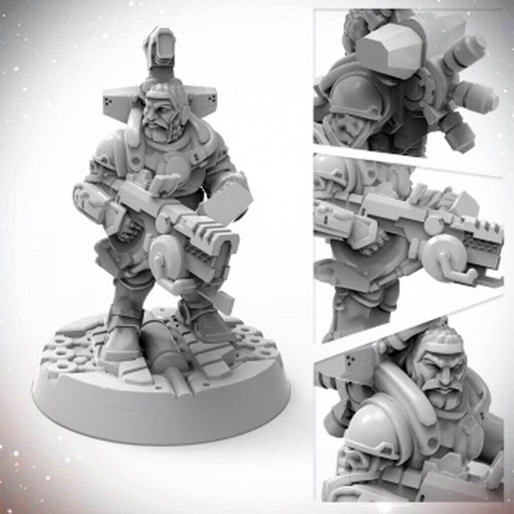 'Starfinder Miniatures: Dwarf Soldier' von Archon Studio