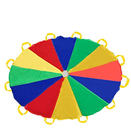 Sonyabecca 3,5m Schwungtuch für Kinder und Familie,Bunt Fallschirm Parachutes Spielzeug (6-12 Kinder) von Sonyabecca