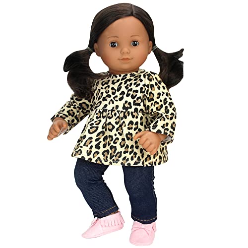 Sophia's 2-teiliges Outfit für 38,1 cm große Puppen mit Geparden-Druck, Tunika und Denim-Jeggings, Hellbraun Sophia's 2-teiliges Outfit für 38,1 cm große Puppen mit Geparden-Druck, Tunika und Denim-Jeggings, Hellbraun von Sophia's