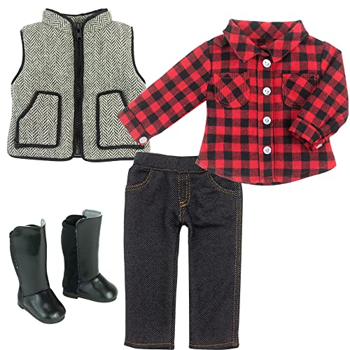 Sophias by Teamson Kids Doll Shirt, Jeggings, Weste und Stiefel für 18 "Puppen von Sophia's