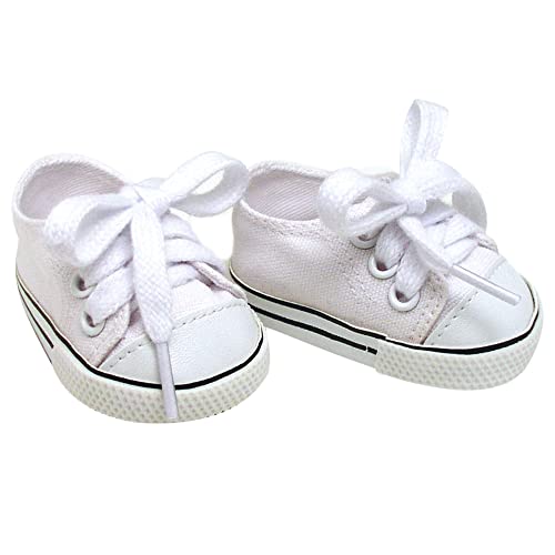 Sophias by Teamson Kids White Canvas Sneaker -Schuhe mit Schnürsenkel für 18 "Puppen von Sophia's