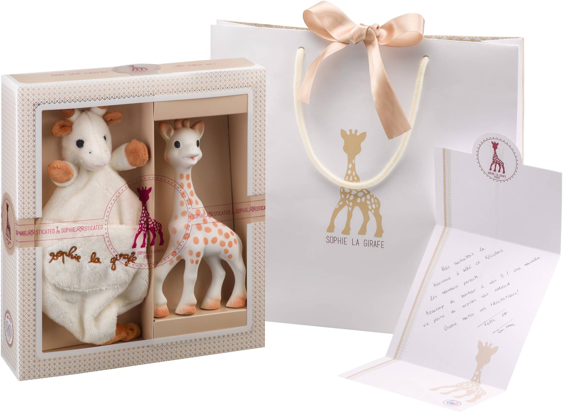 Sophie the Giraffe Geschenkset Schmusetuch, Weiß von Sophie die Giraffe